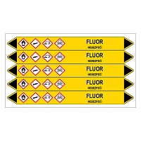 Značení potrubí, fluor,5 ks, 150 × 12 mm